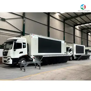 Papan reklame penanda iklan antiair luar ruangan kendaraan seluler truk dipasang Hd P5 P6 P8 P10 layar Display Led Trailer pada roda