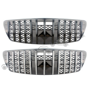 Mercedes-Benz E-Class W211 Grille Black And Silver ABS Plastic Bumper Fitment 2003-2009 - Product Image 1