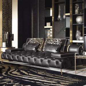 Итальянский диван в стиле лайт-люкс на молнии, высококачественный прямой диван для бара, караоке, ночного клуба, частного клуба, кабинки, сиденья для зоны отдыха - Product Image 3