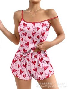 Conjunto <span class=keywords><strong>de</strong></span> <span class=keywords><strong>Pijamas</strong></span> para <span class=keywords><strong>Mujer</strong></span> al por Mayor, 2 Piezas, Estampado Lindo, Ropa <span class=keywords><strong>de</strong></span> Dormir, Camiseta y Pantalones Cortos, Tallas S-XXL, Tallas Grandes Disponibles, Múltiples Estampados - Product Image 6