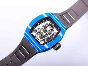 Men's Tourbillon Mechanical <b>Watch</b>, Blue Carbon Fiber Skeleton Design, Sporty Business <b>Watch</b> - Product Image 4