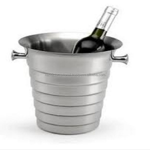 Metal SS Shiny Polished Wine <b>Bucket</b> With Handle Factory Direct Custom Metal <b>Beer</b> <b>Bucket</b> Champagne Cooler - Product Image 2