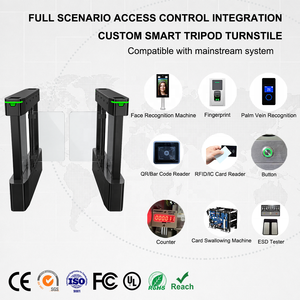 Portillon pivotant RFID personnalisé en usine avec lecteur infrarouge anti-pincement pour hôtel, salle de sport et centre de fitness - Product Image 3