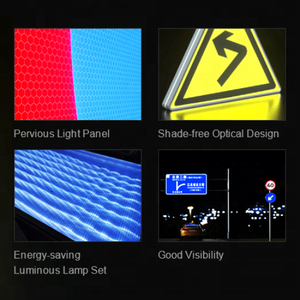 <span class=keywords><strong>Segnale</strong></span> Stradale in Alluminio a Energia Solare, Triangolo <span class=keywords><strong>di</strong></span> Avvertimento ad Alta Visibilità, Cartello Stradale - Product Image 3
