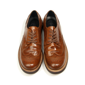 Zapatos Derby Brogue de Piel de Caballo con Punta Redonda, Zapatos de Vestir para Hombre de Cuero Genuino, Transpirables, Hechos a Mano en Italia - Product Image 2