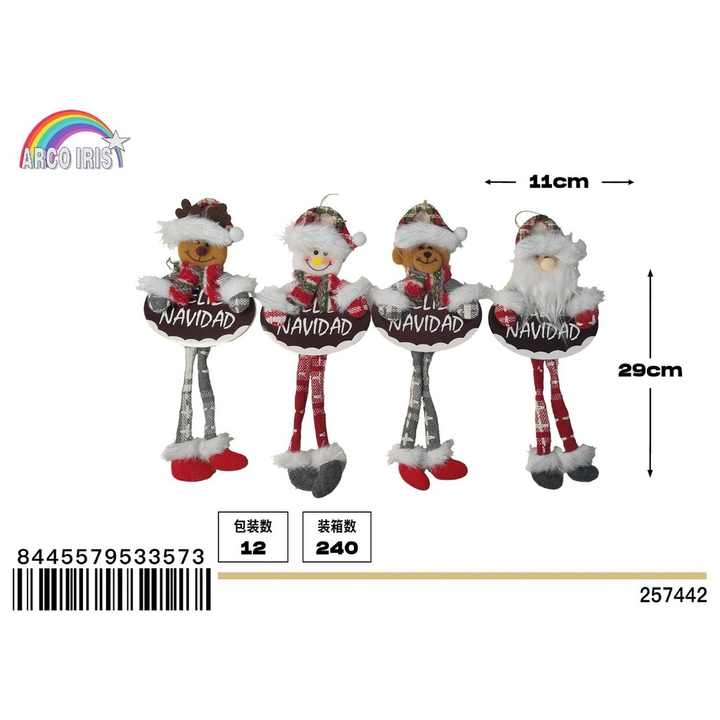 Christmas Pendant Santa Claus/Snowman/Reindeer/Bear with "Merry Christmas" Plate - Special Ornament