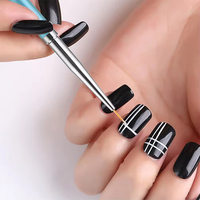 Ensemble de 3 pinceaux à ongles en métal multicolores, pointes fines professionnelles, poils doux, pour dessin de fleurs, manucure, outils de beauté