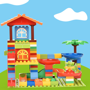 Blok Bangunan Besar DIY Balap Marmer Blok Besar Blok Blok Perosotan Funnel Mainan Bata Besar Diy untuk Hadiah Anak-anak 178 Buah - Product Image 3