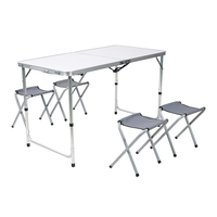 Table pliante rectangulaire blanche d'extérieur avec structure en aluminium, chaise de banquet en plastique pour jardin, salle à manger, événements, utilisation intérieure et extérieure