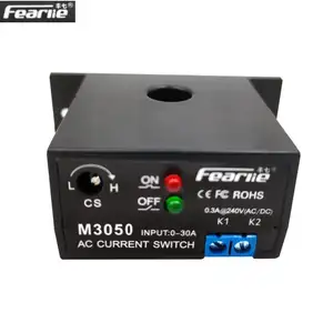 Fearlie interruptor de corrente m3050, interruptor de corrente miniatura, sensor amp normalmente aberto, monitoramento relé ac 0.2-30a detectável, interruptor atual