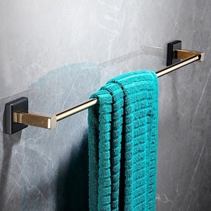 Porte-serviettes mural standard en cuivre à 2 niveaux, accessoire de salle de bain - Product Image 3