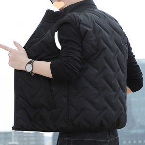 Vendita calda gilet con collo alto da <span class=keywords><strong>uomo</strong></span> <span class=keywords><strong>nero</strong></span> gilet invernale Plus Size all'ingrosso giacca con cerniera - Product Image 6