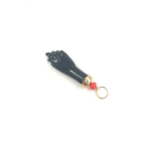 18K vàng mạ 316L thép không gỉ màu đen La Mano de azabache figa Fig nắm tay ác bảo vệ đính cườm Mặt dây chuyền quyến rũ - Product Image 5
