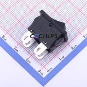 SDDJE30300 Rocker Switch Through hole Component (THT) Switch Concave Bend Solder Tab Black 10A - Product Image 1