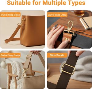 Pcs Purse Hardware Metal Swivel <b>Snap</b> <b>Hooks</b> Kit With D O Oval Square Rings Slide Buckles Swivel Clasp Buckle For Bag Making Gold - Product Image 4