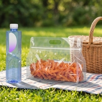 Sachet alimentaire transparent réutilisable en plastique transparent à 8 soudures latérales avec fermeture éclair, idéal pour les fruits secs, les noix et les collations