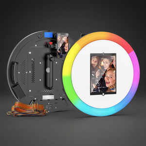 บูธถ่ายภาพพกพาสำหรับ iPad รุ่นใหม่ พร้อมไฟวงแหวน LED สำหรับงานแต่งงานและงานปาร์ตี้ สหรัฐอเมริกา - Product Image 2