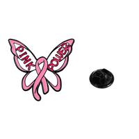 Broche de sensibilisation au VIH, ruban rose, broche pour le cancer du sein, corsage pour le bien-être des femmes, épingle de revers en émail souple