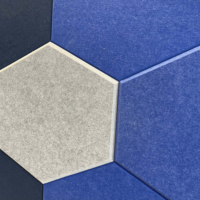 Panneau mural insonorisant moderne pour hôtel, panneaux acoustiques hexagonaux biseautés, absorption acoustique, respectueux de l'environnement, 100% fibre de polyester