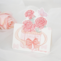 Cartes de vœux modernes imprimées numériquement, écologiques et recyclables pour la Saint-Valentin et la fête des mères, design de bouquet de fleurs en papier