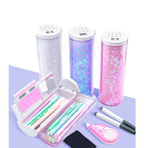 Quicksand password lock Children Plastic Custom Pencil Case For School