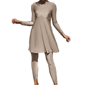 Traje de Baño Deportivo de Manga Larga para Mujeres Musulmanas, Burkini Modesto con Protección UPF50, 2 Piezas, Nailon y Algodón, Tie Dye - Product Image 1