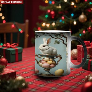 Sublimation Mug 11oz Frosted Black <b>Ceramic</b> Heat Changing <b>Cup</b> For Cafe Restaurant Supply - Product Image 2