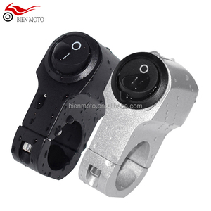อุปกรณ์เสริมจักรยานไฟฟ้าอลูมิเนียมอัลลอยด์ไฟหน้า ON/OFF 2 สายสีดำกันน้ำ 12V สวิตช์ไฟเลี้ยวรถจักรยานยนต์ - Product Image 1