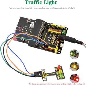 Carte d'extension <span class=keywords><strong>KEYESTUDIO</strong></span> BBC Microbit, adaptateur de carte d'extension, kit de démarrage compatible avec la carte de contrôle Microbit V2 V1 (sans - Product Image 3