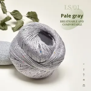 Cotone/Acrilico Transfrontaliero N. Filato 6 <span class=keywords><strong>in</strong></span> 1 per Lavori a Maglia Fai da Te: Pizzo, Paillettes, Filo, Tinto, Traspirante, per Primavera Estate - Product Image 6