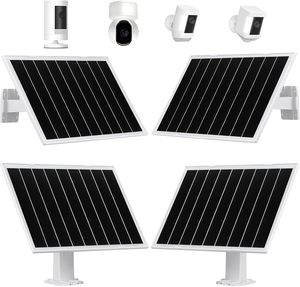 Paquete de 4 Paneles Solares IBC de Alta Eficiencia de 8W, 3 Puertos USB-C, Micro USB DC, IP65 Impermeable, Cable de 9.5 pies, Ajustable 360° - Product Image 1