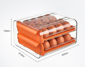 32 compartment egg storage drawer <b>container</b> for <b>refrigerators</b>, transparent double-layer egg storage rack wholesale - Product Image 2