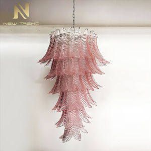 Lámpara de Araña de Cristal de Murano Estilo Vintage, Iluminación para Techos Altos, Vestíbulo de Hotel - Product Image 4