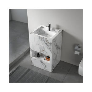 <span class=keywords><strong>Lavabo</strong></span> integrado impermeable fácil de limpiar con acabado elegante de piedra sinterizada - Product Image 4