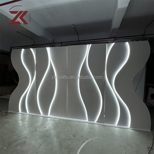 ZKAI Led Akrilik Arka Plan Dalga 3D Fon Standı PVC Düğün Dekorasyon Kemeri Akrilik Kemer Fonu - Product Image 2
