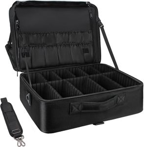 For Professional <b>Makeup</b> Artist PVC Zipper Cosmetic Bags & <b>Cases</b> Organizer Travel <b>Case</b> with Adjustable Dividers - Product Image 1