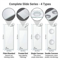 Standard Class Precleaned Glass Microscope Slides 75 25mm Ground Edges Plain Frosted Single Concave Pathology Lab Supplies