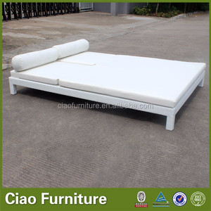 Hot Bán Đôi <span class=keywords><strong>Lounger</strong></span> Cho Ngoài Trời Vườn Thiết Kế Hiện Đại <span class=keywords><strong>Poly</strong></span> Mây Giường Ngoài Trời Màu Trắng Hồ Bơi Hai Người Vườn Giường - Product Image 4