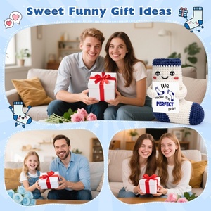 Chaussettes au crochet faites à la main, cadeaux pour les mamans, pour lui, pour elle, petite amie, petit ami, <span class=keywords><strong>je</strong></span> <span class=keywords><strong>t</strong></span>'<span class=keywords><strong>aime</strong></span>, cadeau romantique pour les couples, femme, mari - Product Image 6