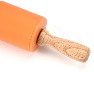Small Size Kids Play Children's Play Dough <b>Tools</b> Wooden Silicone <b>Rolling</b> Pin Mini <b>Rolling</b> Pin - Product Image 3