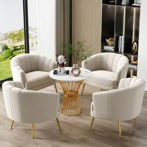 Nordic Velvet Comfortable Seats Ergonomic Design Bedroom Leisure Accent Arm Chair