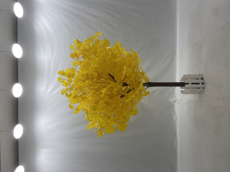 6 ft Artificial Ginkgo Tree Round Base for Photo Studio UV Resistant ...