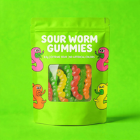 Sachet refermable en Mylar mat de qualité alimentaire avec logo personnalisé, 3,5 g, anti-odeur, pour bonbons, gommes et chips de pommes de terre