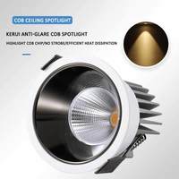 Anti-éblouissement LED Down Light 7W 9W 12W 20W 30W Tunable Blanc Noir Encastré LED Downlights