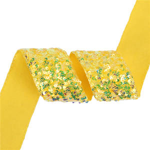 直销现货100% 涤纶亮片丝带3.8厘米宽舞蹈服装配件单面DIY手工蕾丝 - Product Image 5