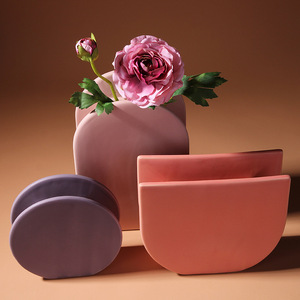 Jarrón de Cerámica Nórdico Geométrico Color Morandi, Diseño Moderno <span class=keywords><strong>Minimalista</strong></span>, Decoración Creativa para el <span class=keywords><strong>Hogar</strong></span> - Product Image 4
