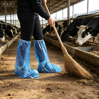 Surchaussures jetables robustes en PE pour ferme, imperméables et antidérapantes, pour la visite de bétail et les interventions vétérinaires