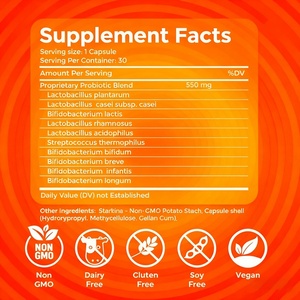 Suplemento Probiótico de Máxima Potencia de Marca Privada, Promueve la Digestión, Apoya la Salud Intestinal, Cápsulas de Probióticos con 22 Mil Millones de UFC - Product Image 2