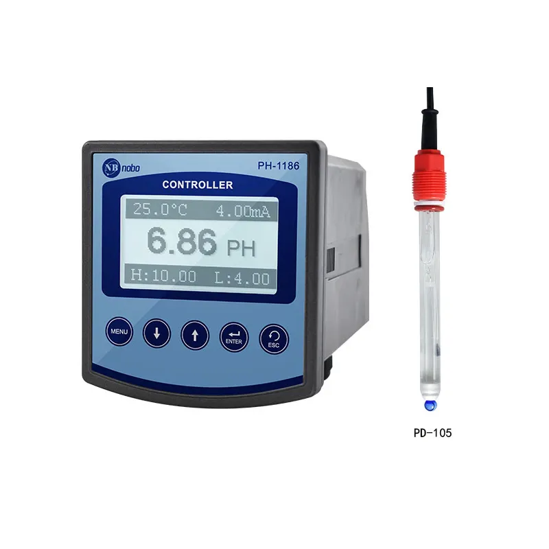 Hign precision PH-1186 Hot sale PH Meter PH Online Controller with RS485 Ralay out Lower Price hydroponic ph meter controller