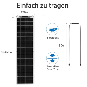 Panel Solar Flexible Monocristalino de 50W para Techo Plano, Balcón, Fotovoltaico para Uso Doméstico, EGo S50M Flexible Sola - Product Image 2
